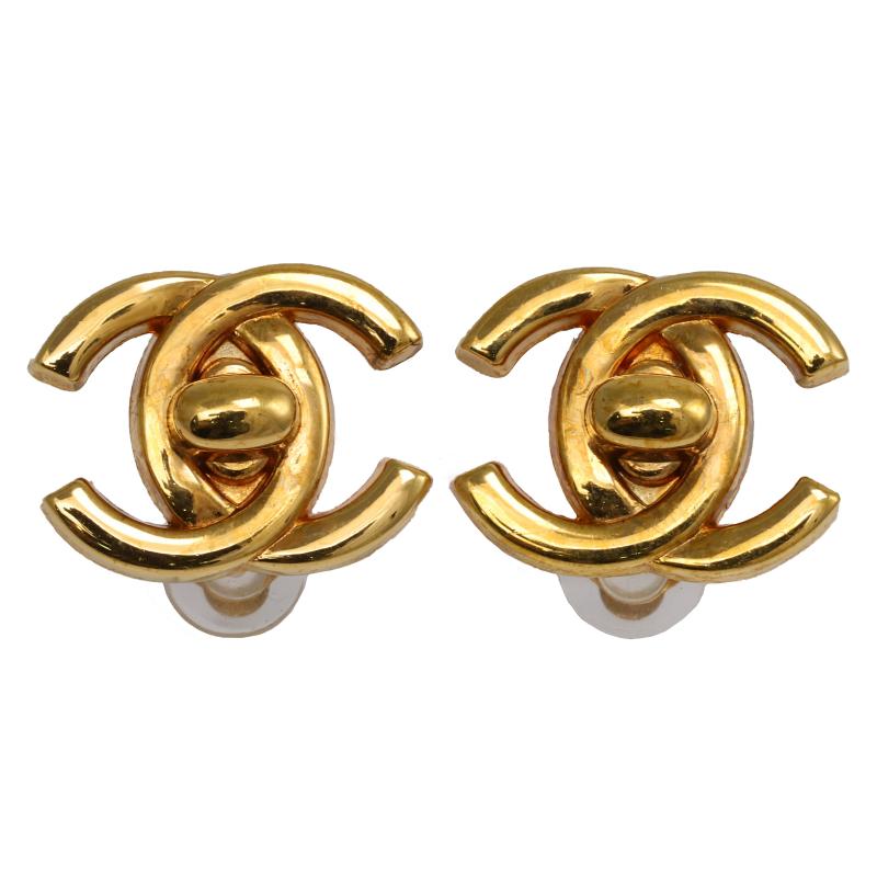 CHANEL coco mark turn lock earrings