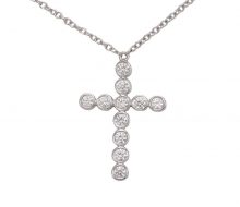 Tiffany_Heart cross diamond necklace