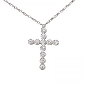 Tiffany_Heart cross diamond necklace