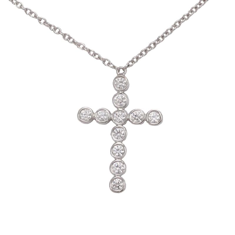 Tiffany_Heart cross diamond necklace