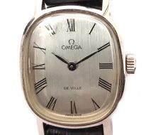 Omega devil hand-wound watch silver dial ladies