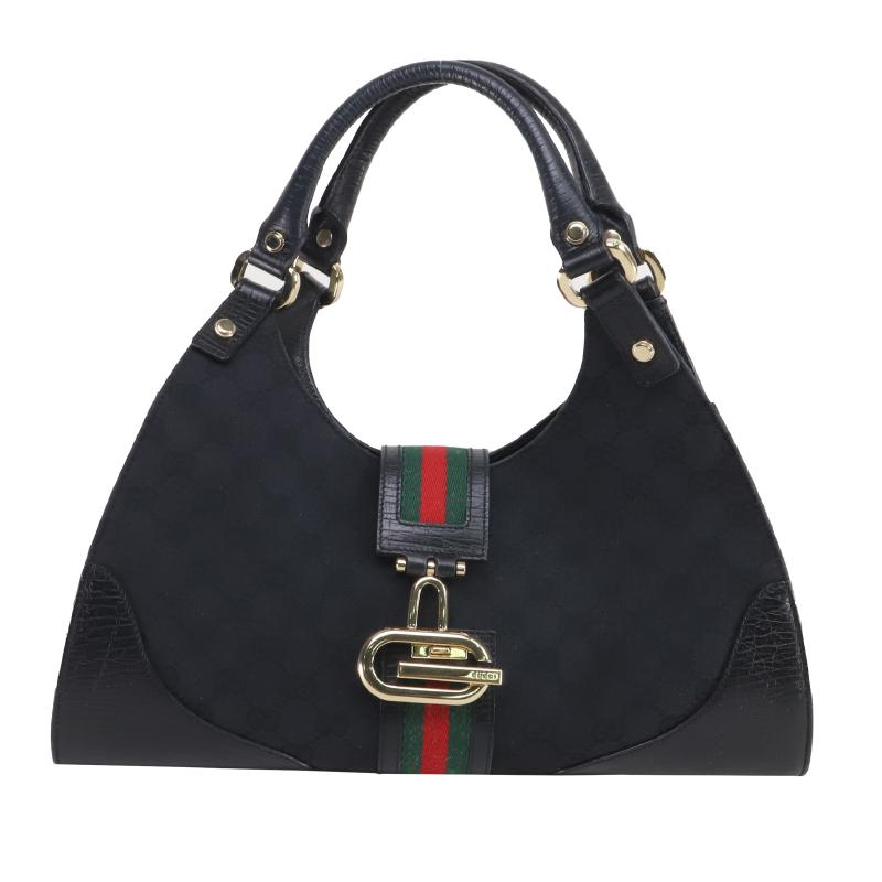 GUCCI GG canvas semi-shoulder bag