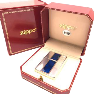 Zippo oil lighter with sterling silver sterling silver box