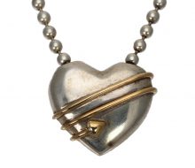 Tiffany SV925, K18 Heart & Arrow Pendant