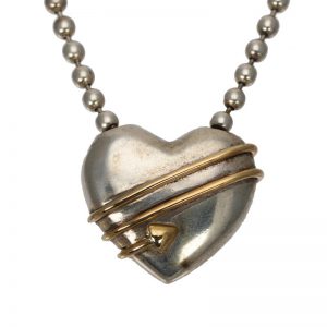 Tiffany SV925, K18 Heart & Arrow Pendant