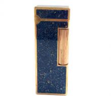 Dunhill roller gas lighter blue gold stone pattern