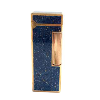 Dunhill roller gas lighter blue gold stone pattern