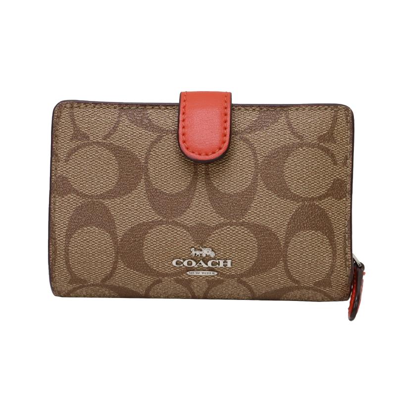 Coach Heritage Signature 2-fold compact wallet