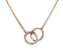 Cartier K18 Baby Love Half Diamond Necklace