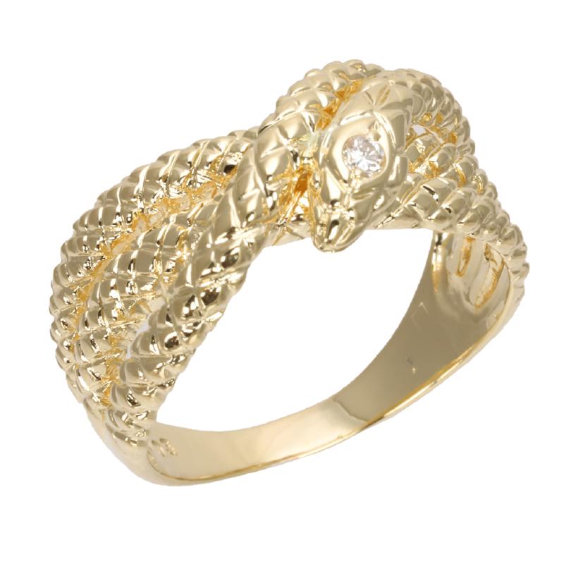 Snake ring with diamond K18
