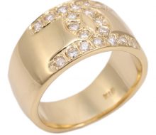 Design ring with K18 diamond