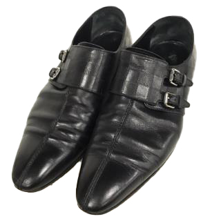 Louis Vuitton Damier Double Monk Leather Shoes