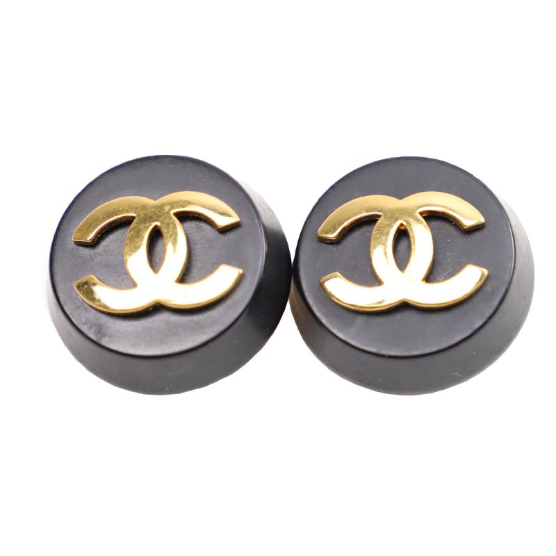 Chanel Coco Button Earrings