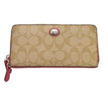 Coach Heritage Stripe Round Zip Purse