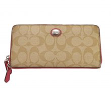 Coach Heritage Stripe Round Zip Purse