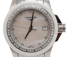 Longines Conquest Men's Bezel Diamond Shell Dial Date Quartz