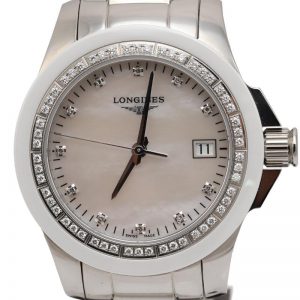 Longines Conquest Men's Bezel Diamond Shell Dial Date Quartz