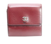 Chanel leather coco mark W hook wallet