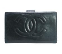 Chanel leather two-fold wallet