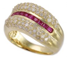 Ruby ring K18 with diamond