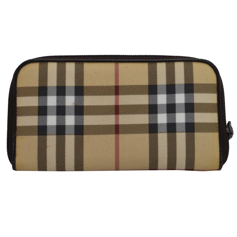 Burberry round zip wallet