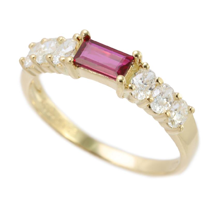 Ruby ring 18K with diamond