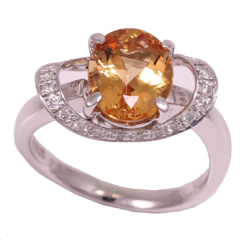 Design ring topaz with diamond