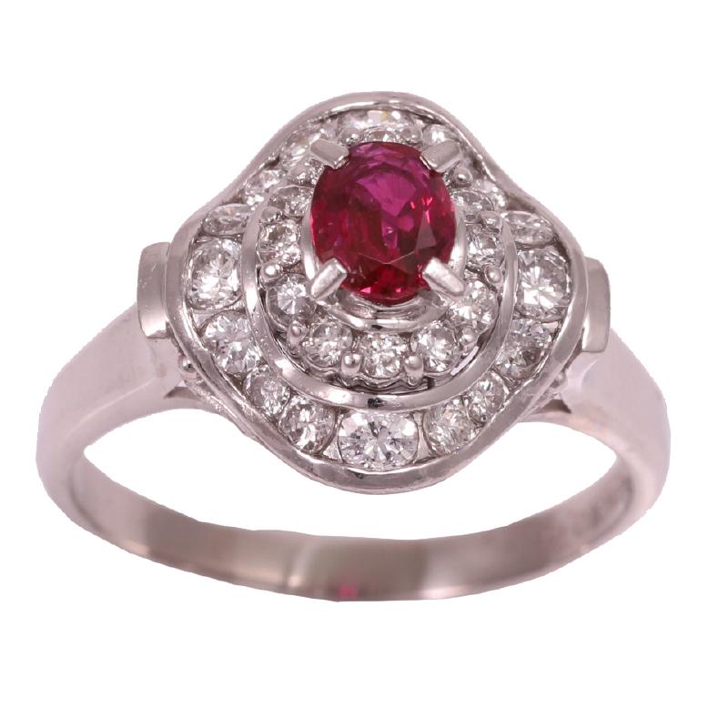 Design ring with ruby ​​diamond