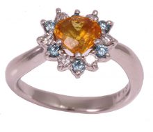 Design ring with golden sapphire diamond