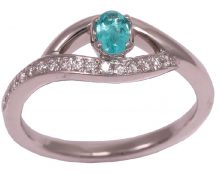 Design ring tourmaline with diamond